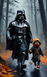 Theater chaperones ewoks at Halloween.