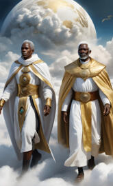 African Ancestors Walking Through the Clouds.