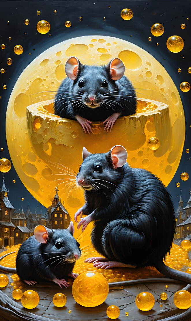 Mice, cheesy moon