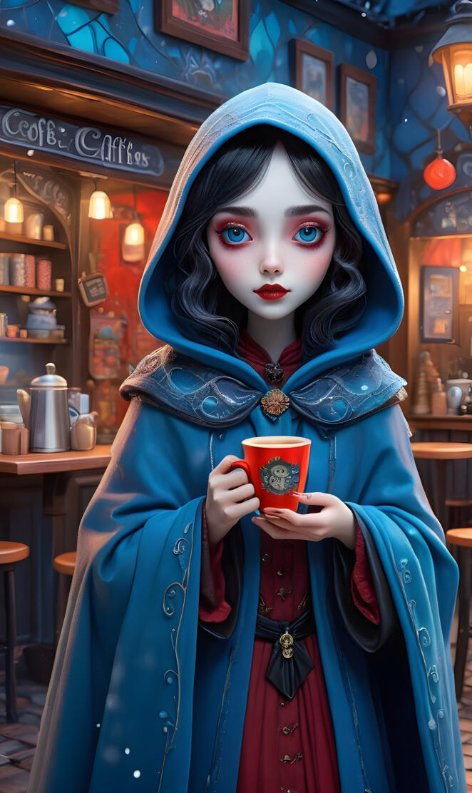 Village Girl Gets A Coffee