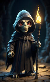 Cartoon Ghoul with torch