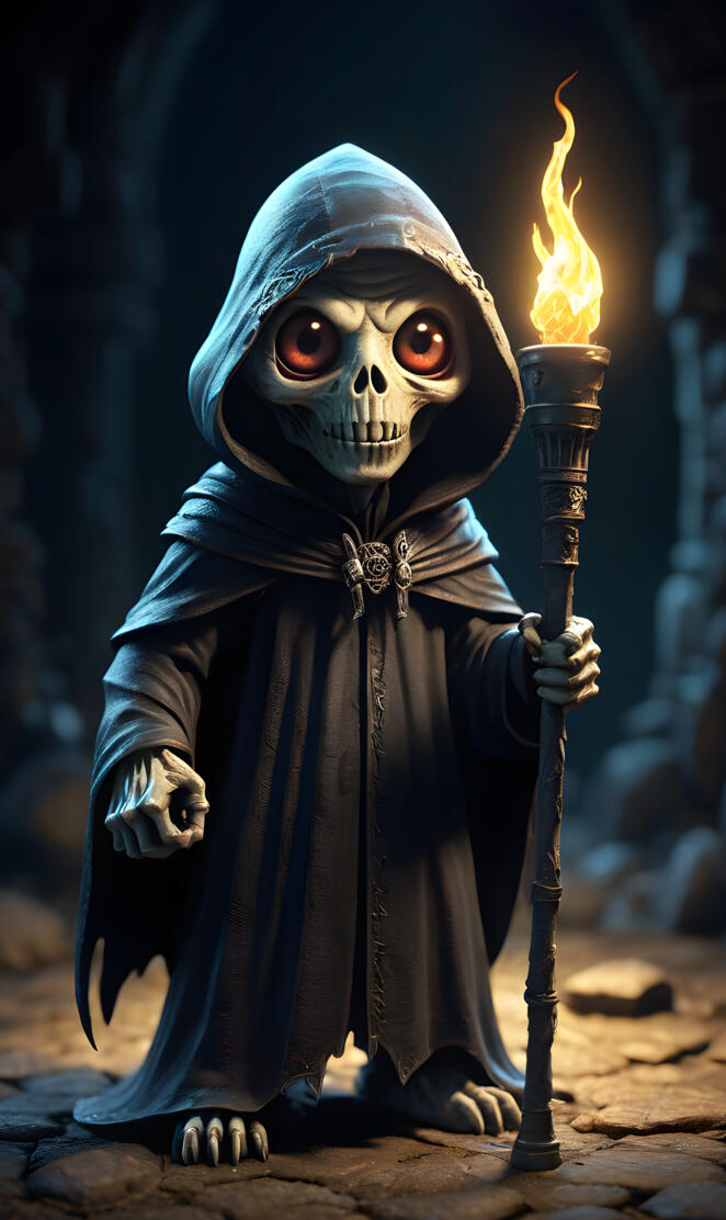 Cartoon Ghoul with torch