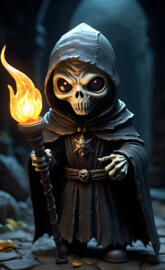 Cartoon Ghoul with torch