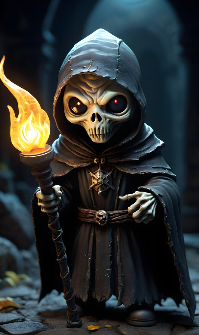 Cartoon Ghoul with torch