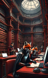 working at the library