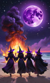Witches casting spells