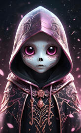 gothic ghost in hoodie