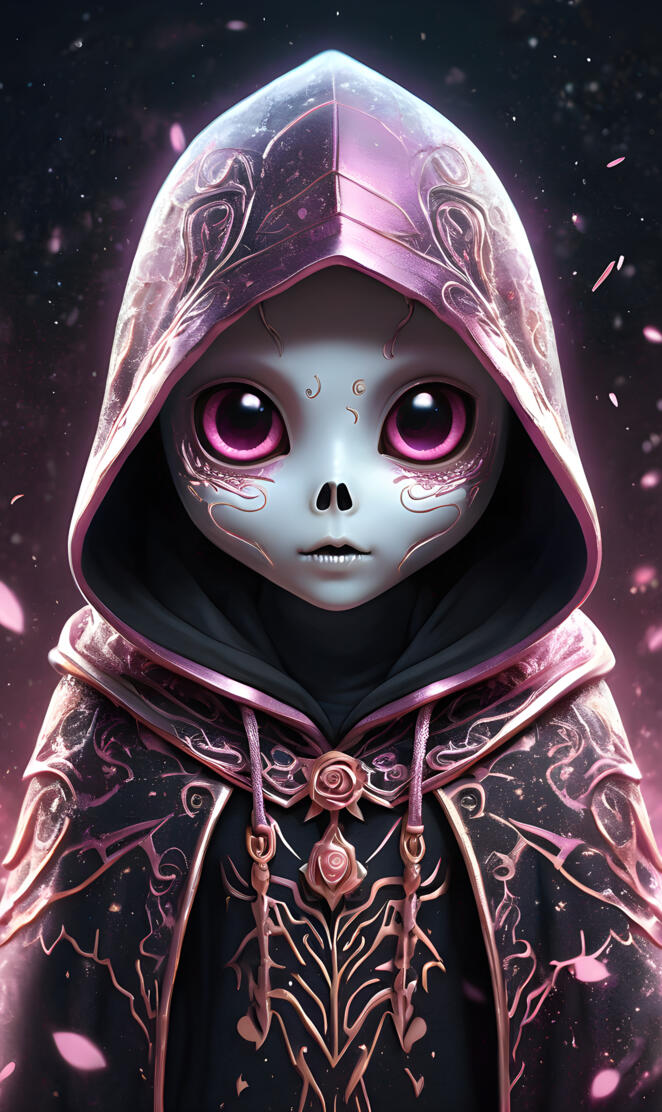 gothic ghost in hoodie