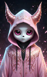 ghost in pink and rose gold hoodie