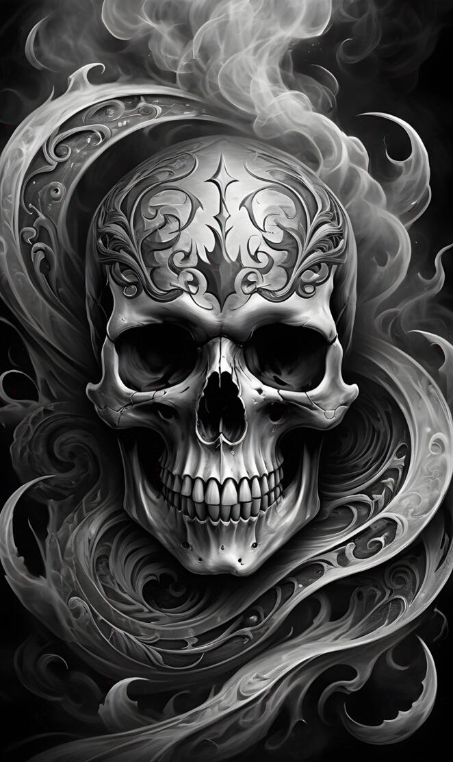 Skull wrapped in madness