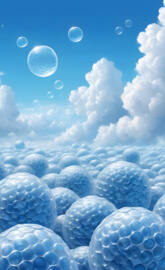 a group of bubbles in the sky