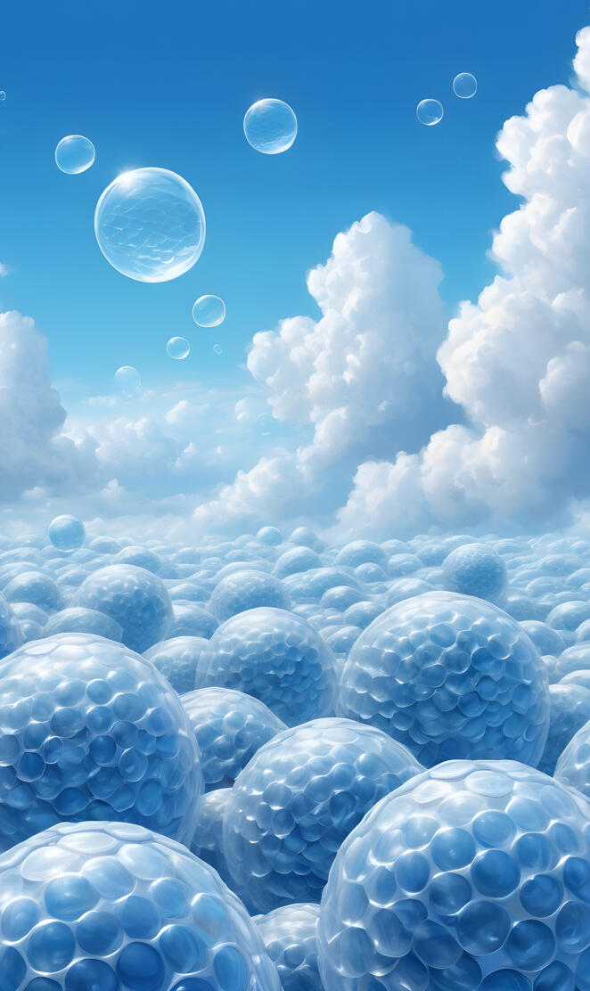 a group of bubbles in the sky
