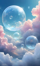 a group of bubbles in the sky