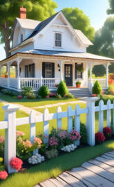 farmhouse with wrap around porch