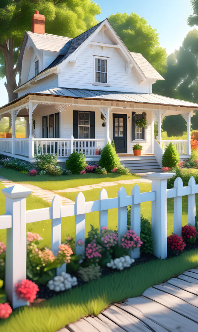 farmhouse with wrap around porch