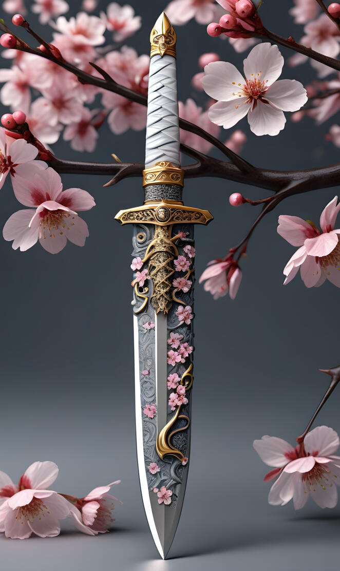 dagger and cherry blossoms