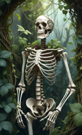 Full Human Skeleton wrapped in vines