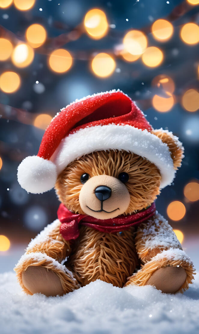 a stuffed animal wearing a santa hat
