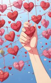 heart in a girls hands