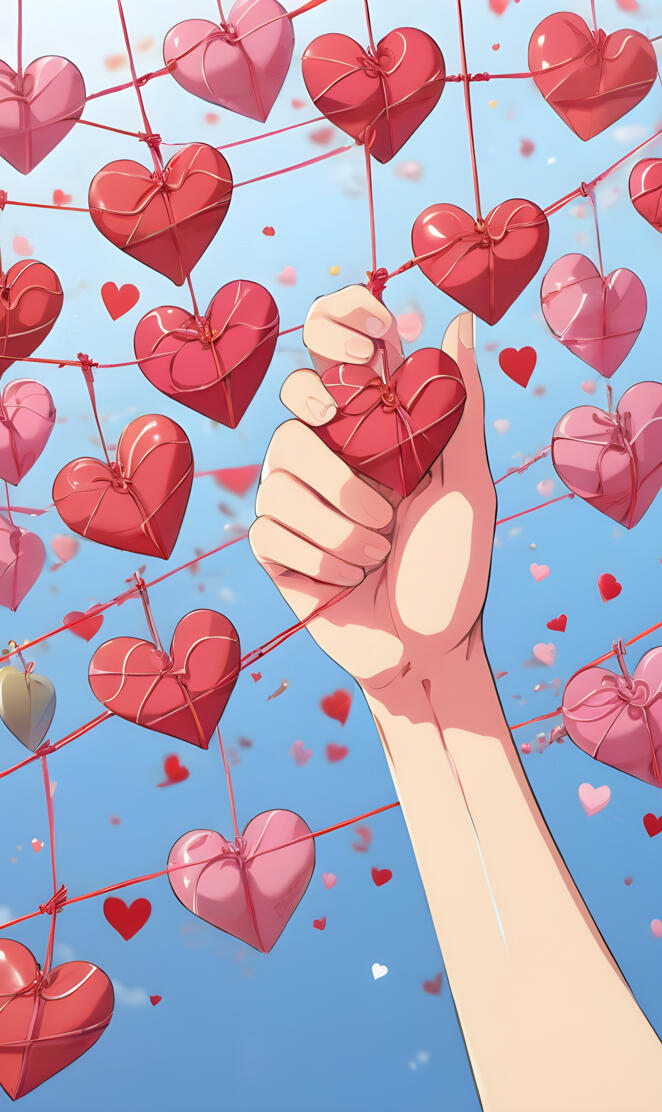 heart in a girls hands