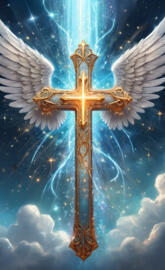 Cross with angel wings