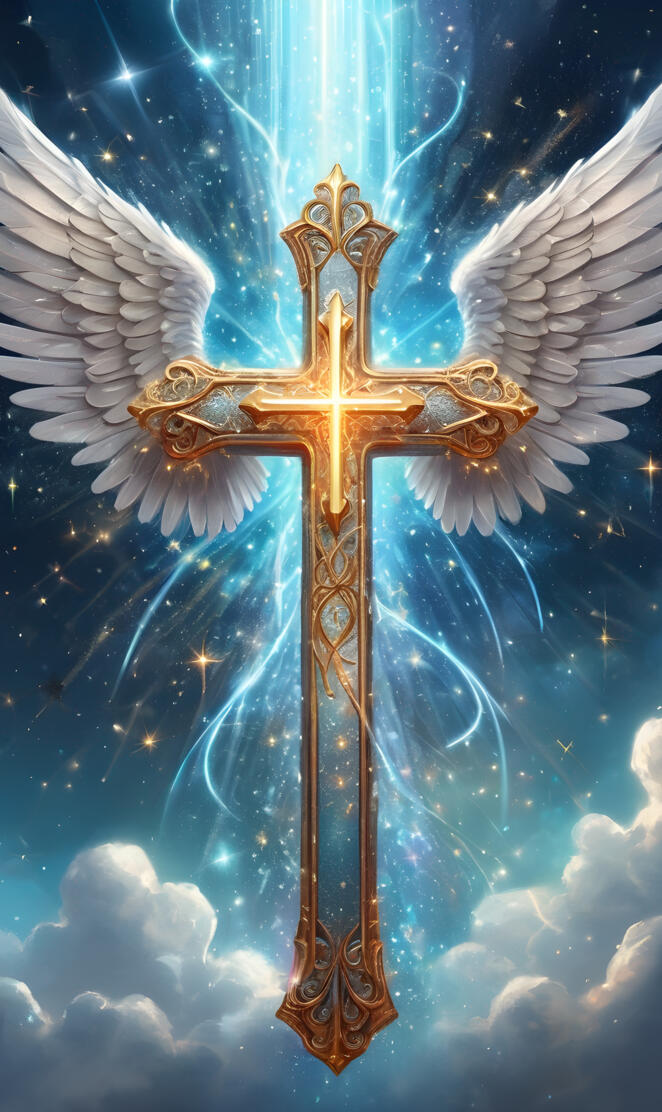 Cross with angel wings