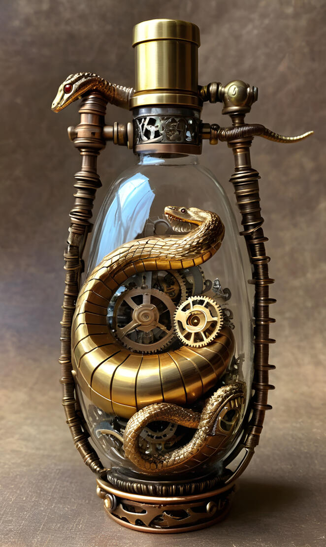 steampunk snake 🐍 bottle
