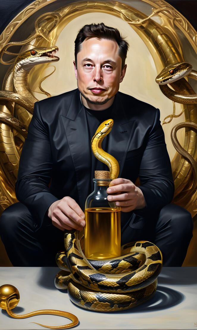 Elon Musk snake 🐍 charmer