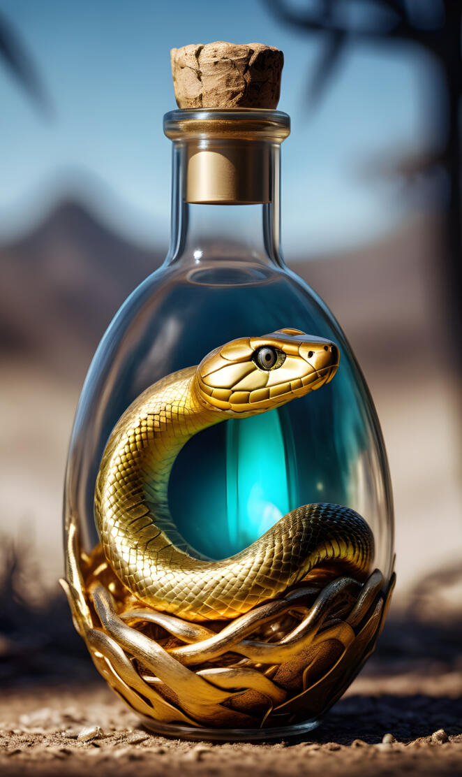 snake in bottle