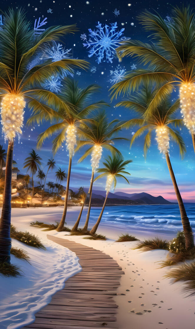 Christmas palm trees