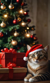"Adorable Santa Cats – Festive Holiday Charm