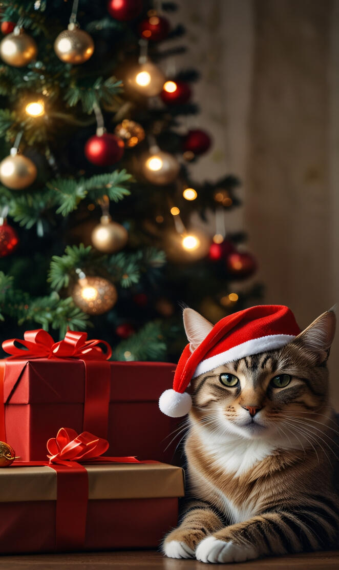 "Adorable Santa Cats – Festive Holiday Charm