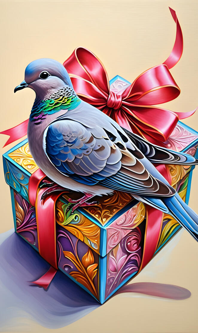 a colorful bird in a bucket