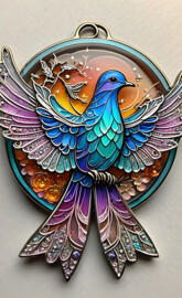 a colorful glass plate