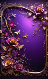 A Flowery Vine Border "Wrap" w/ a Dark Purple B.G.