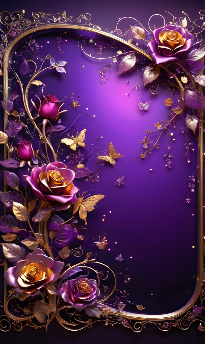 A Flowery Vine Border "Wrap" w/ a Dark Purple B.G.