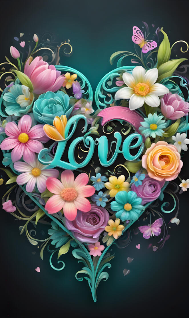 love ,flower heart wallpaper