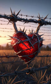 spiky barbed heart