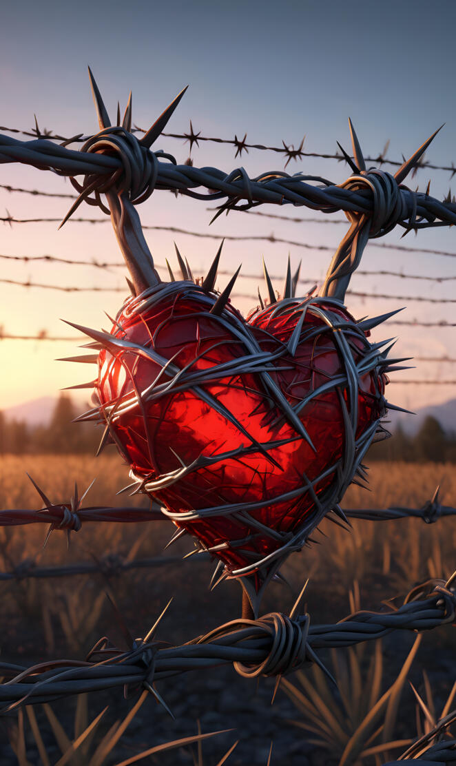 spiky barbed heart