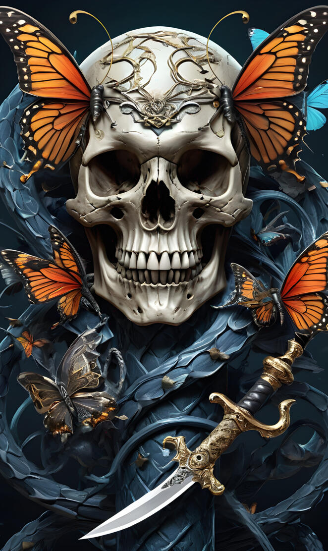 Cool Skull n Butterfly