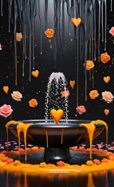 a fountain with water shooting up