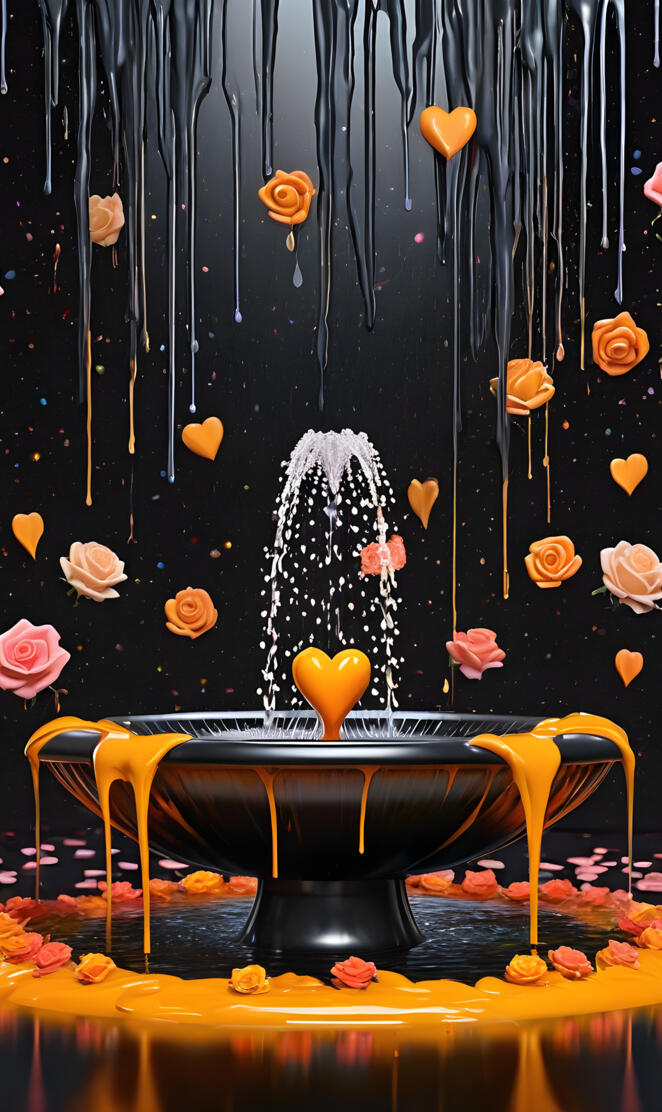 a fountain with water shooting up