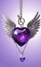 a purple and blue pendant