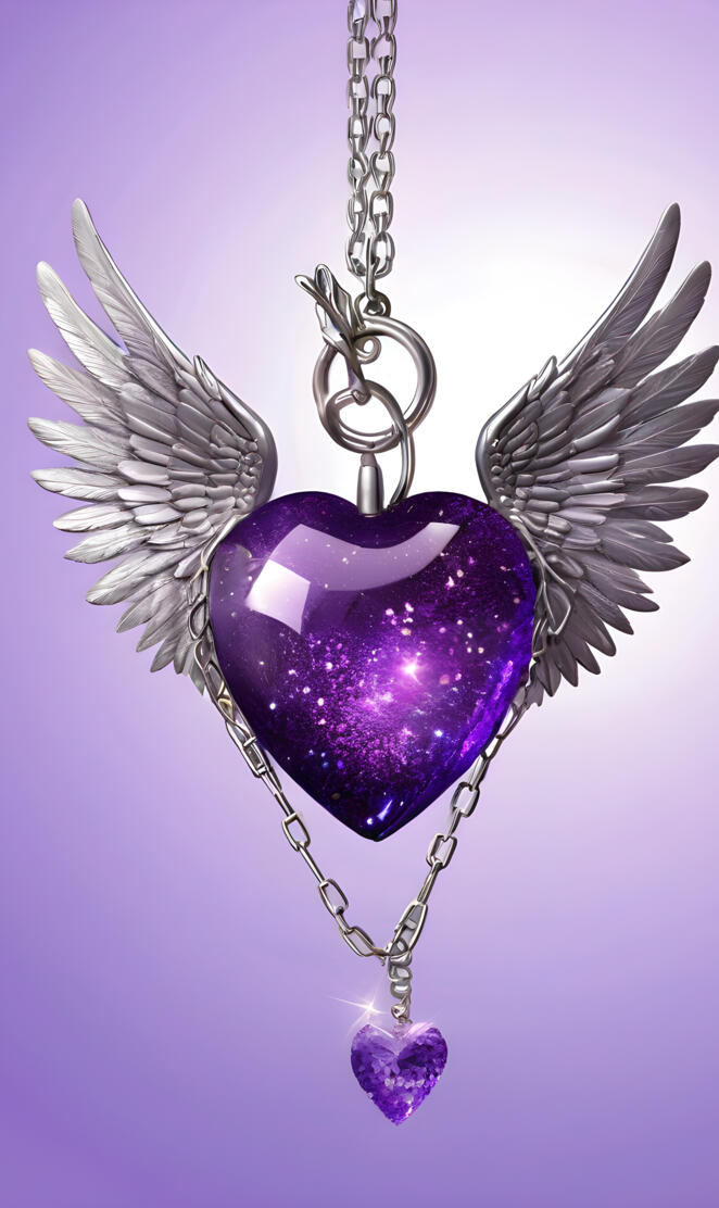 a purple and blue pendant