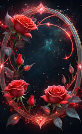 beautiful red rose frame by SongbirdUSA