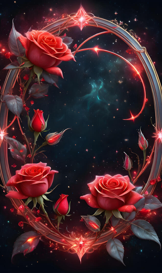 beautiful red rose frame by SongbirdUSA