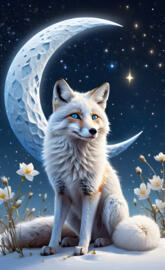 fox and frozen moon
