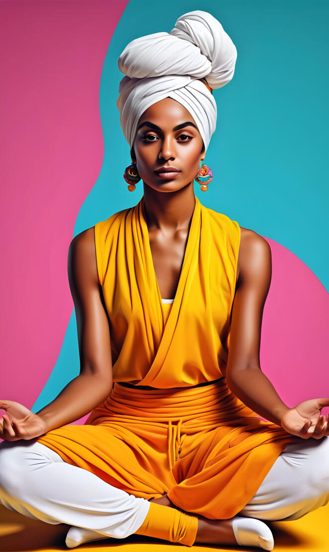 Brown Skinned Woman In A Yoga Pose