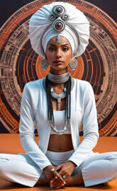 Brown Skinned Woman In A Yoga Pose.