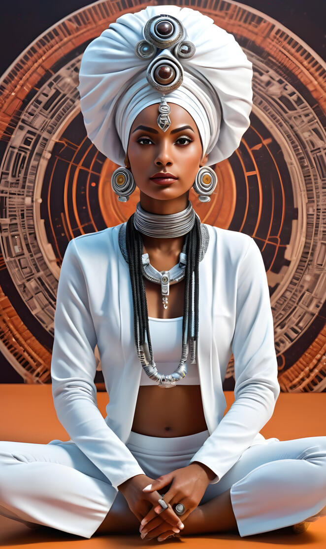 Brown Skinned Woman In A Yoga Pose.